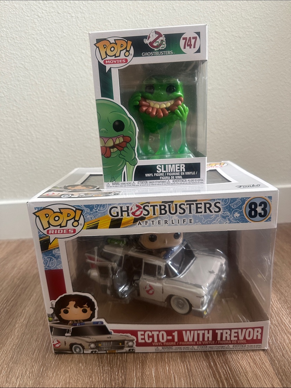 Funko Pop Ghost Busters set - Ecto-1 with Trevor & Slimer